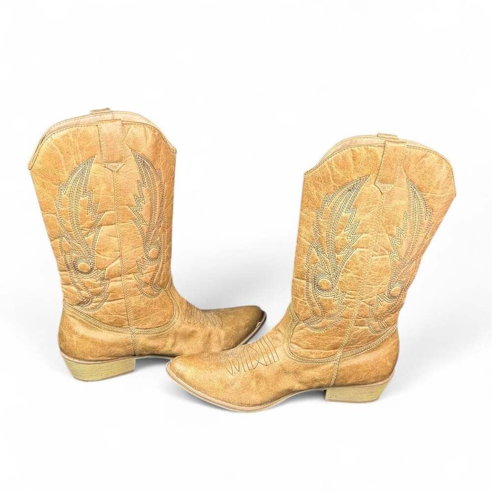 Coconuts Gaucho Light Brown Western Cowgirl Boots Size 10M